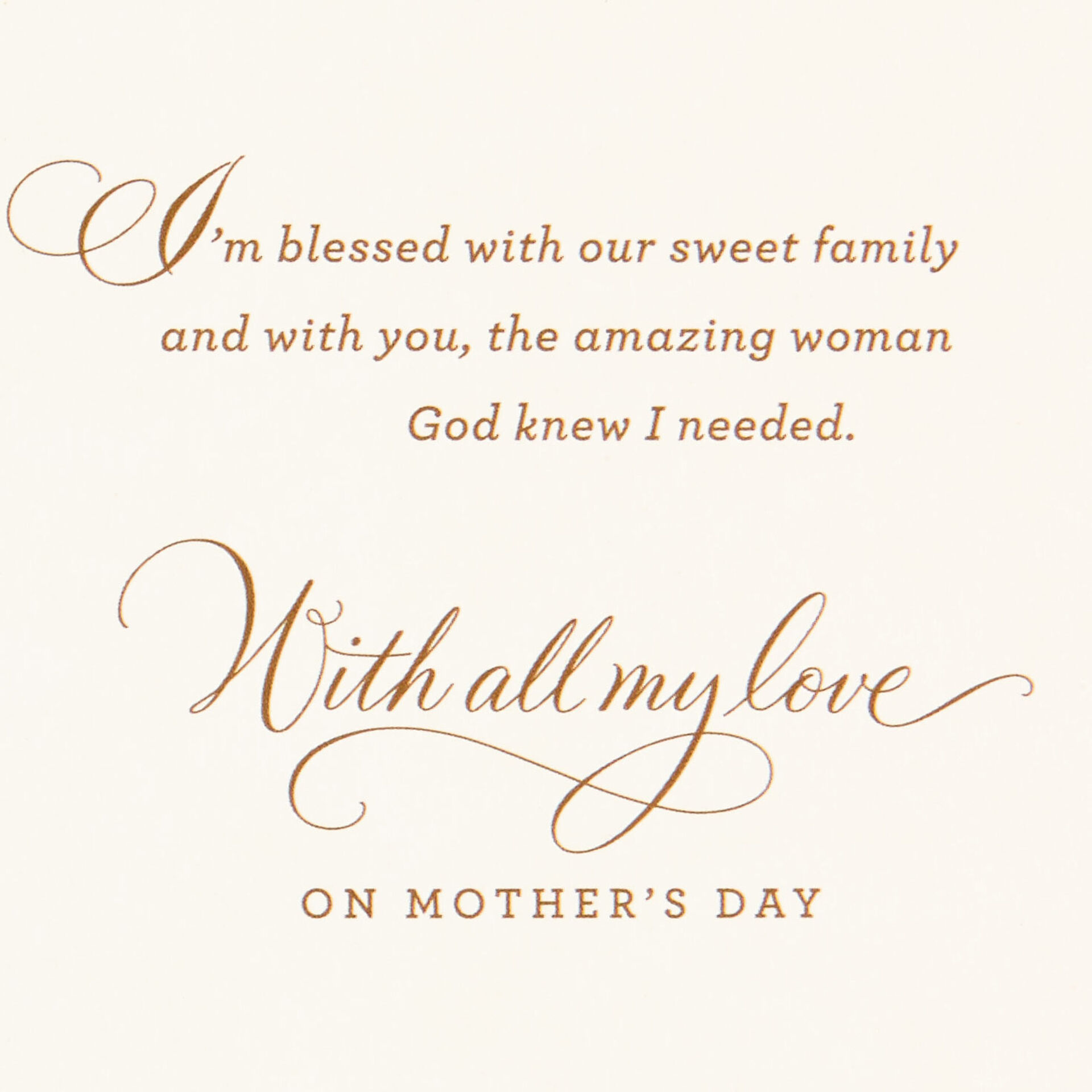 God Knew That I Needed You Religious Mother's Day Card for Wife ...