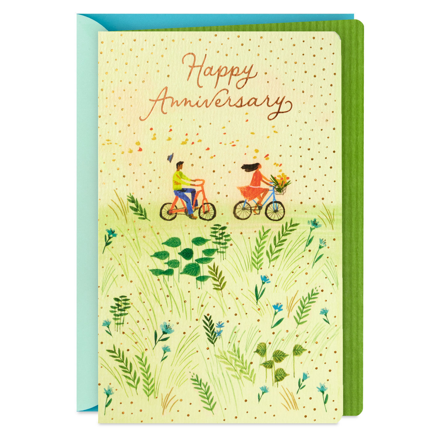 Couple Riding Bikes Anniversary Card