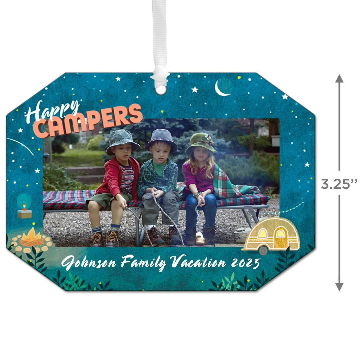 Camping Personalized Christmas Ornament measurement image number 3