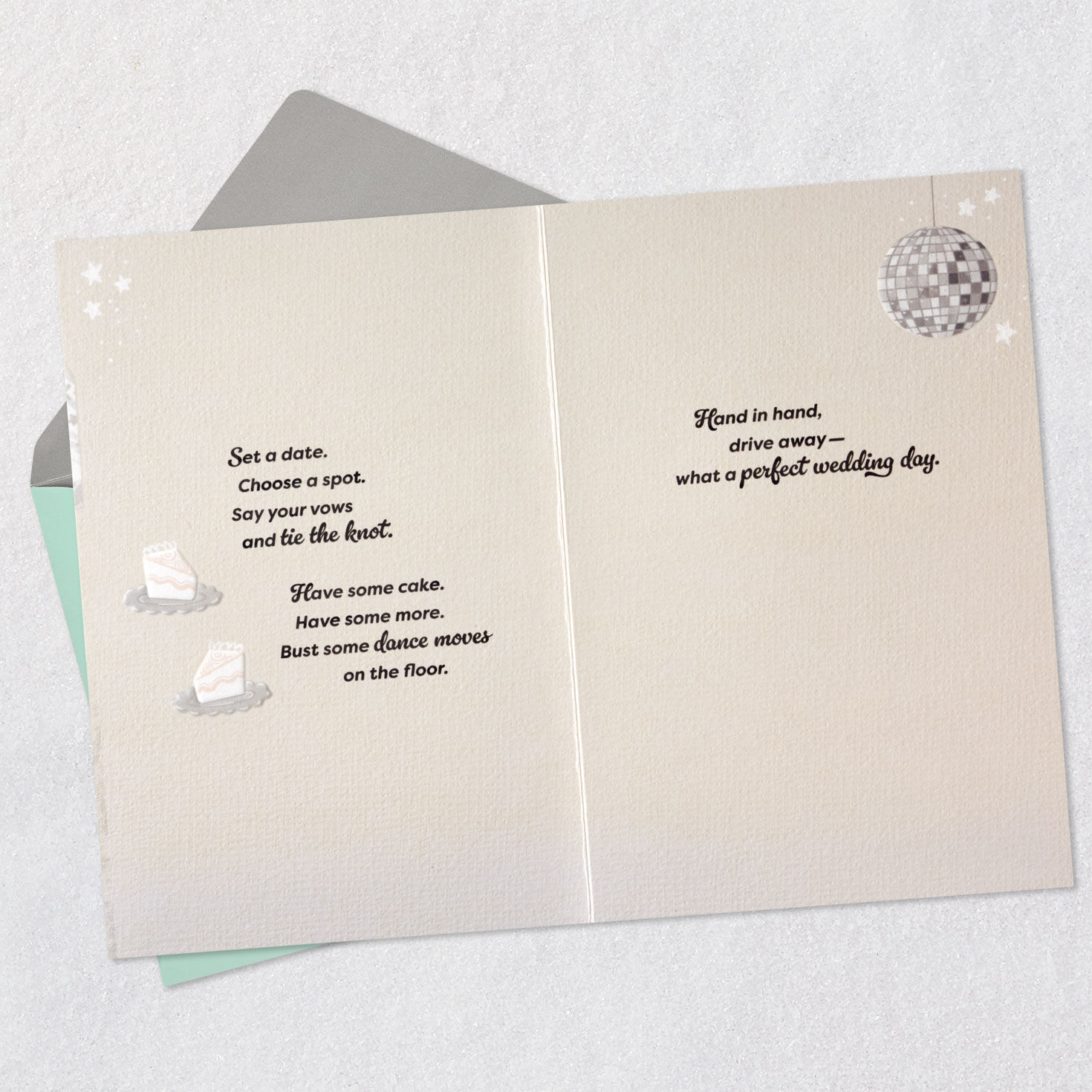 Just Married Roller Skating Bride and Groom Wedding Card, , large image number 4