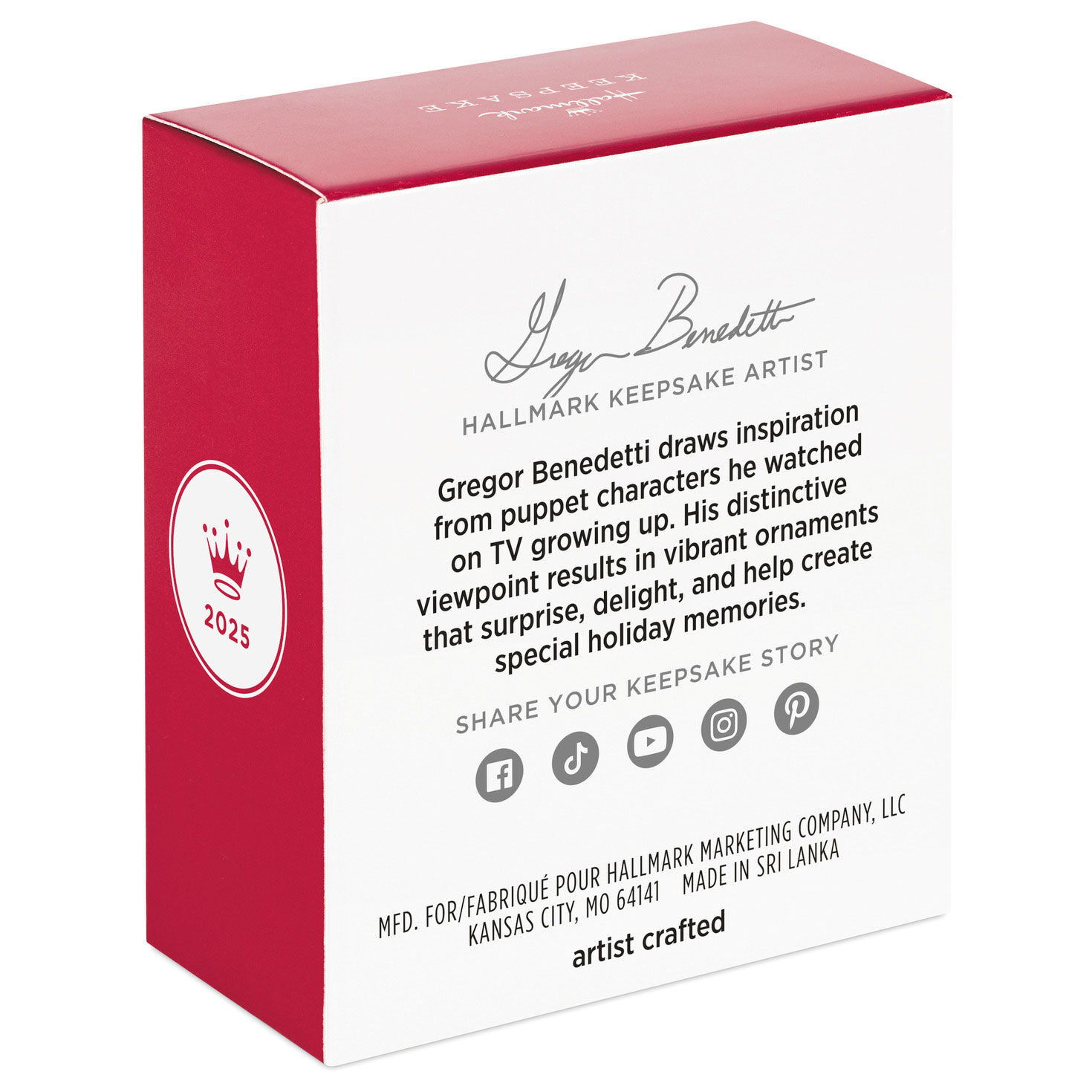 White Elephant in Santa Hat Keepsake Ornament package back image number 8