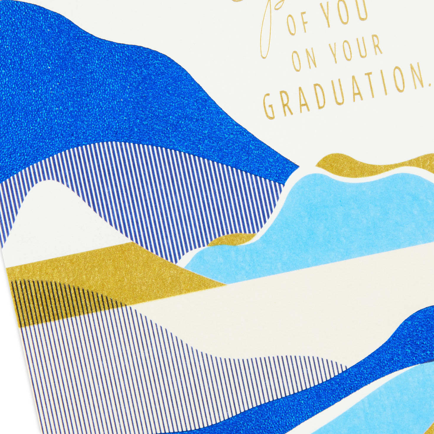 Blue and Gold Abstract Mountain Graduation Card for Son  image number 5