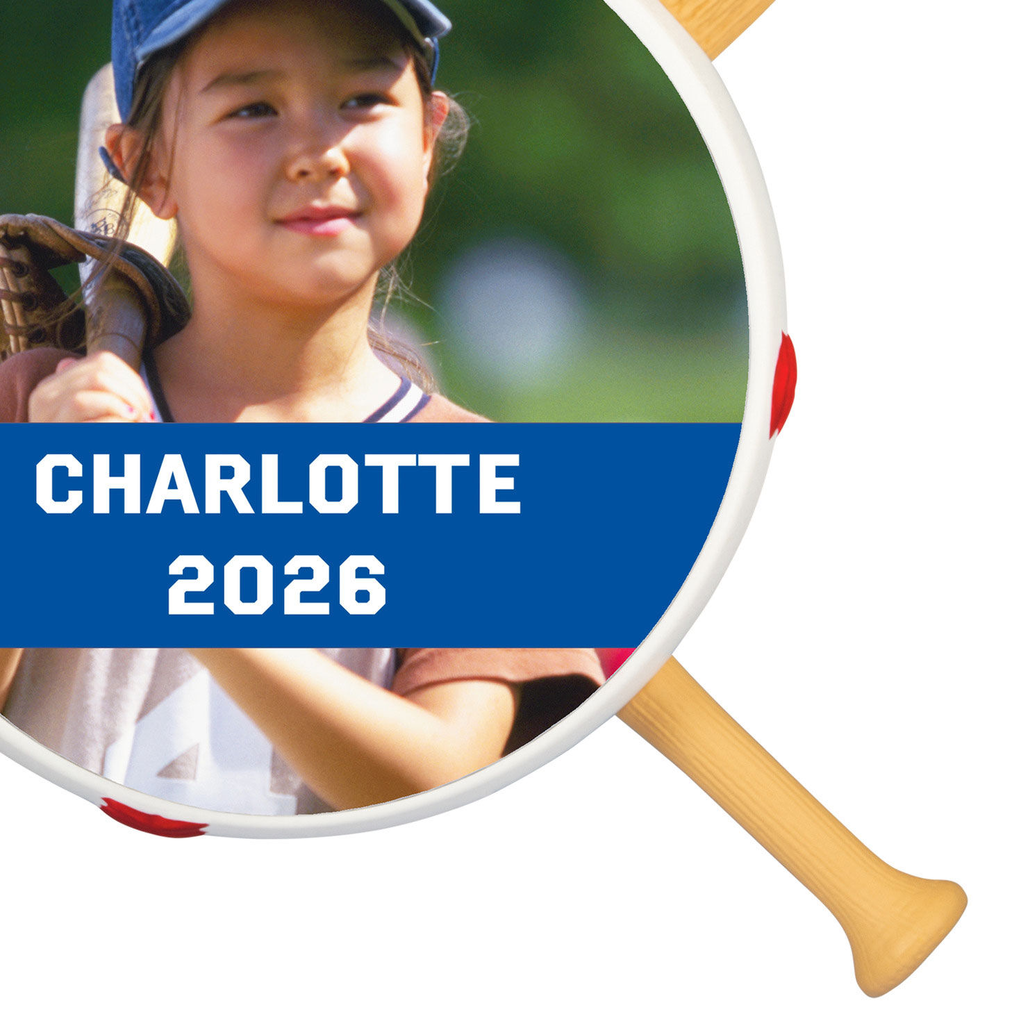 Baseball Bats Personalized Photo & Text Ornament closeup view image number 6