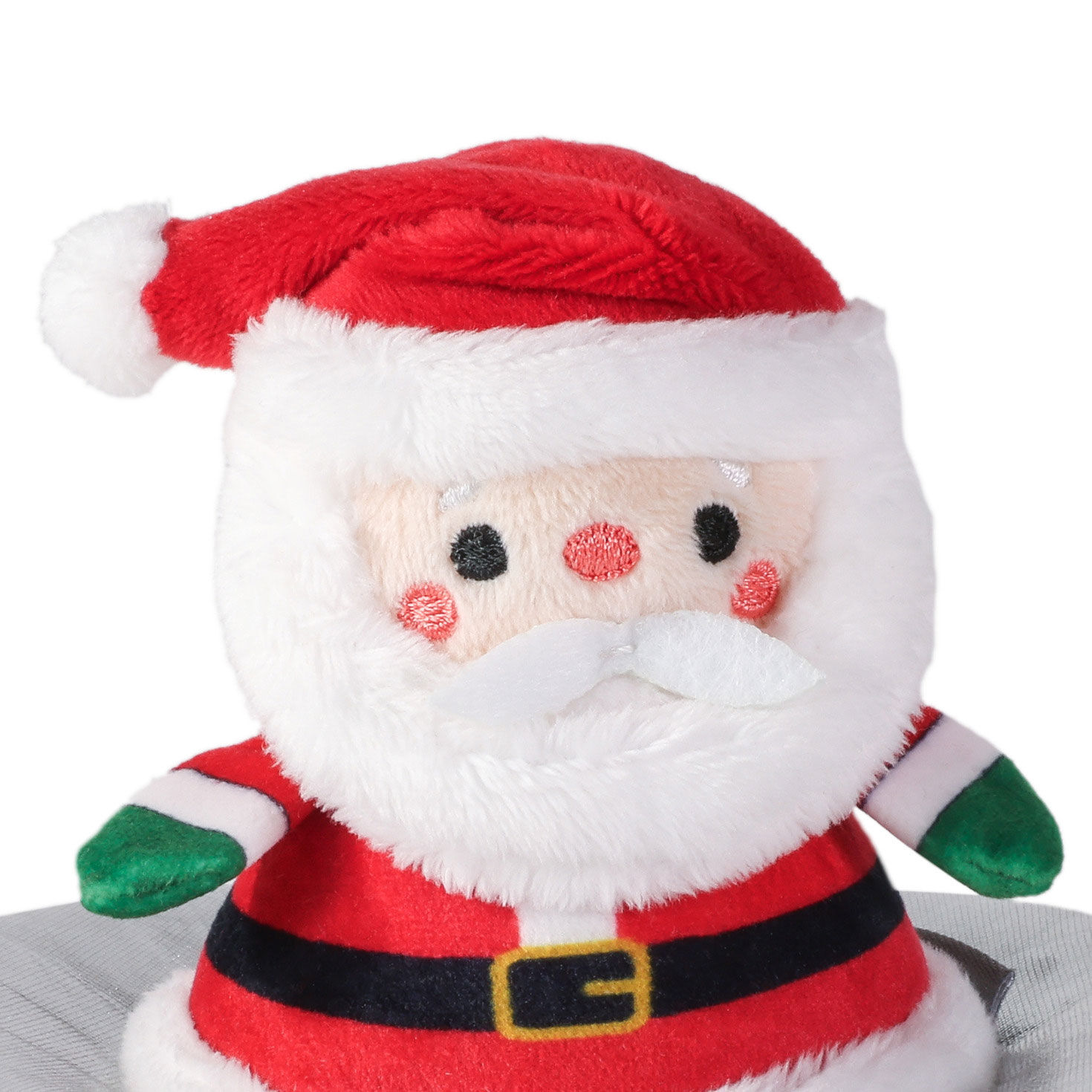Plush Santa on Sled Pull-String Toy upclose view image number 4