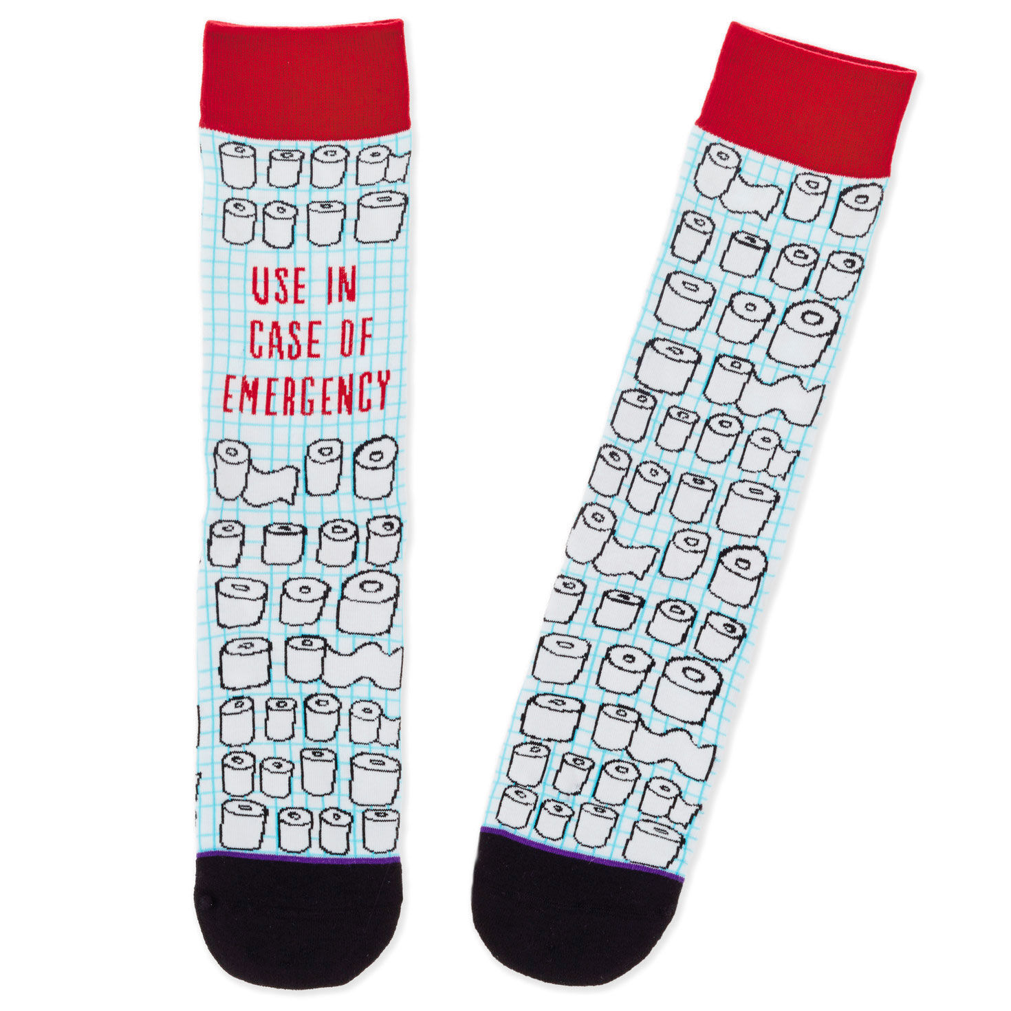 Emergency Toilet Paper Funny Crew Socks
