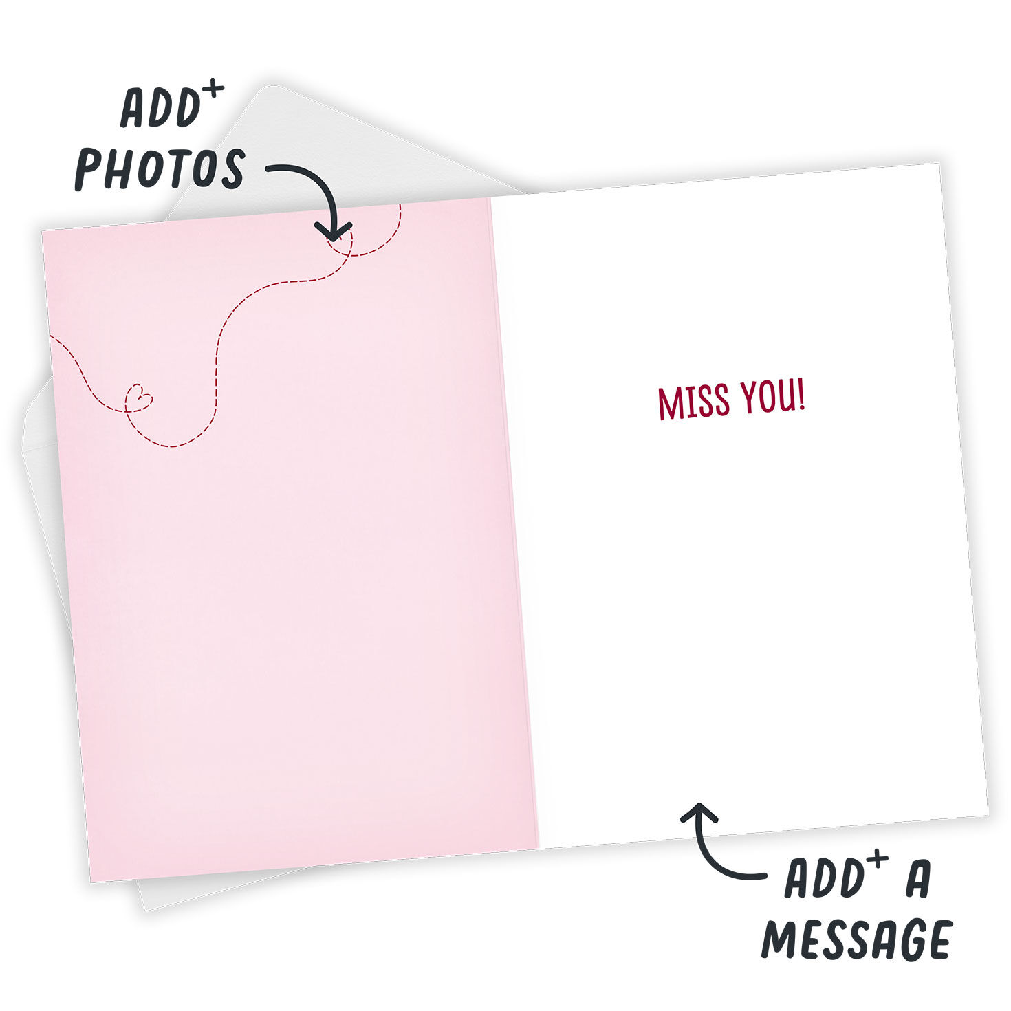 Personalized Distance Hearts & Map Valentine&rsquo;s Day Card  image number 3