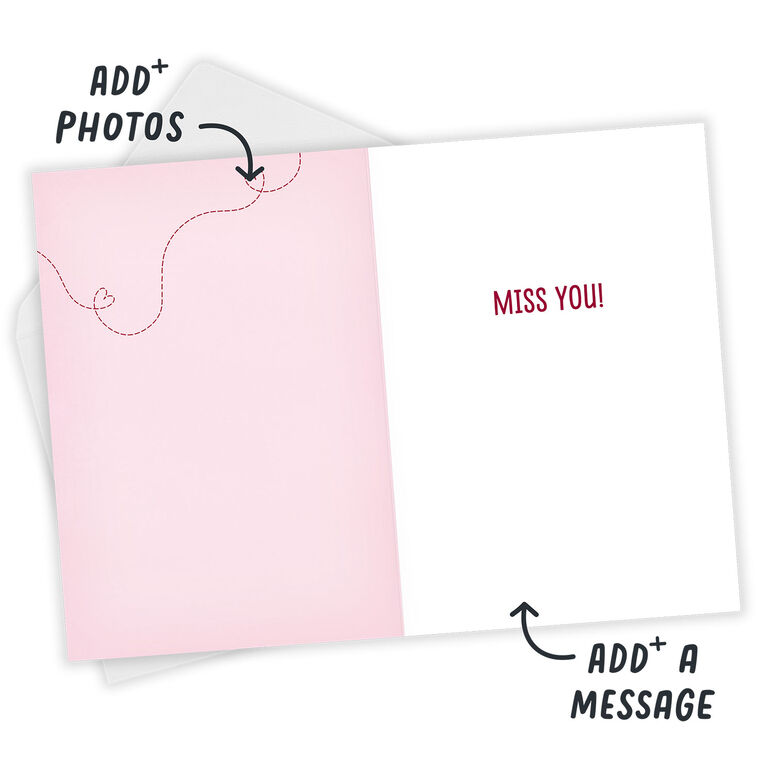 Personalized Distance Hearts & Map Valentine’s Day Card  image number 3