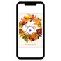 Fall Leaves Wreath Personalized Thanksgiving Card phone with card front image number 1