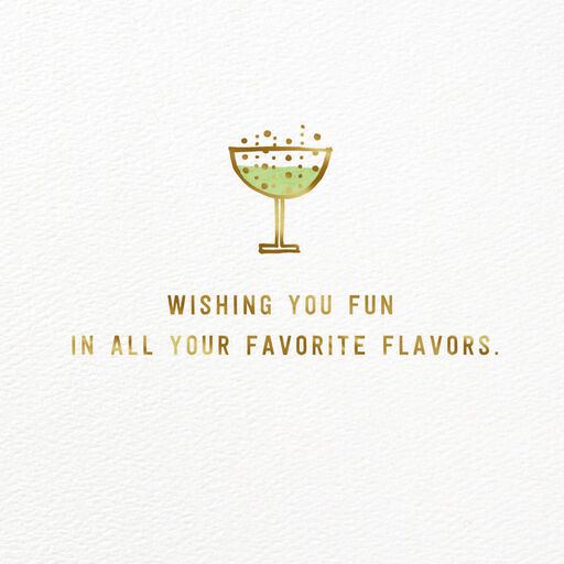 Rows of Cocktails and Drinks Happy Birthday Card, 