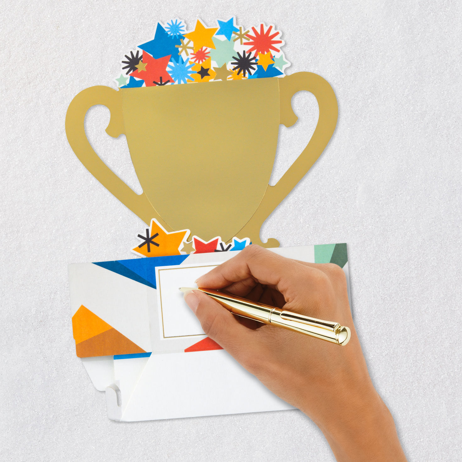 Worlds Best Dad Trophy 3D Pop-Up Father's Day Card Signing card image number 6