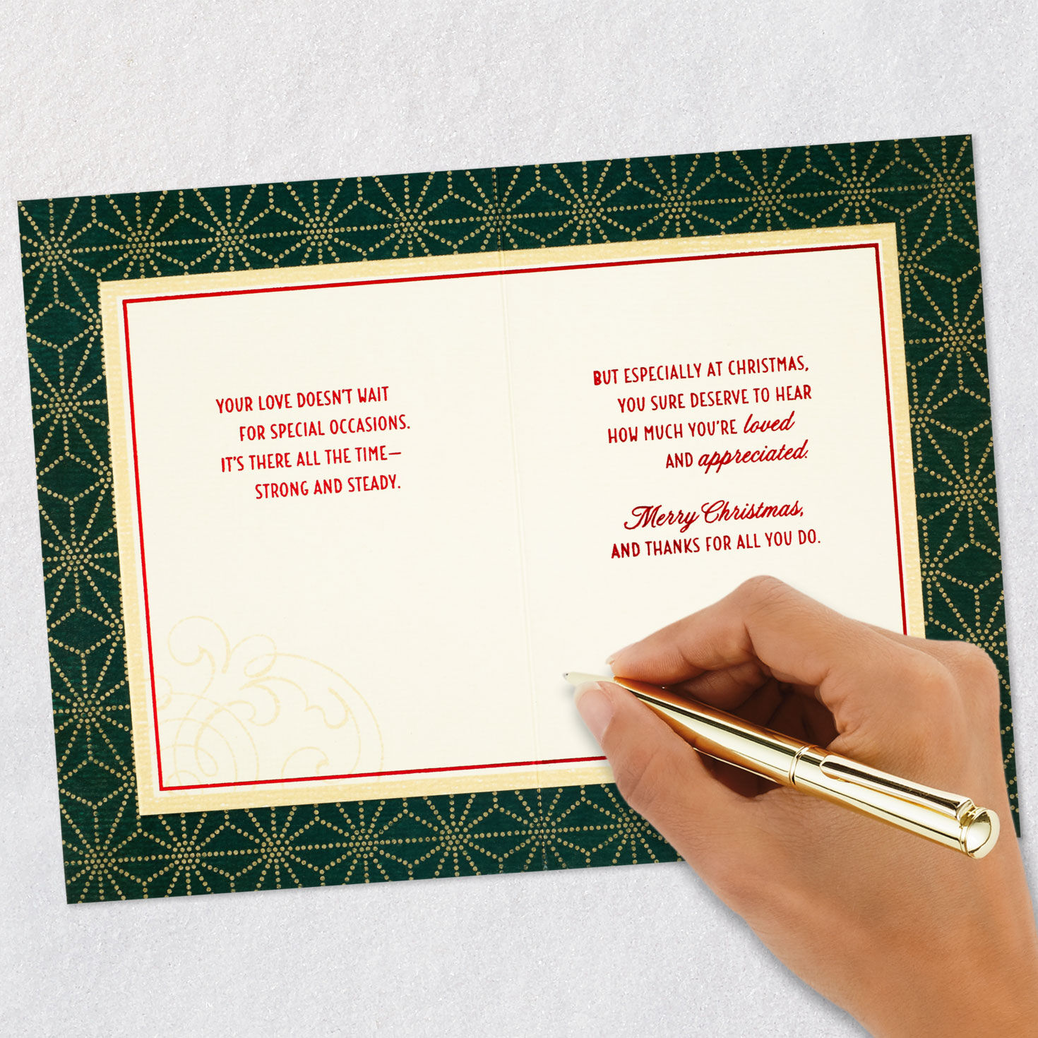 Holly Berries Gold Christmas Card for Dad Signing card image number 7