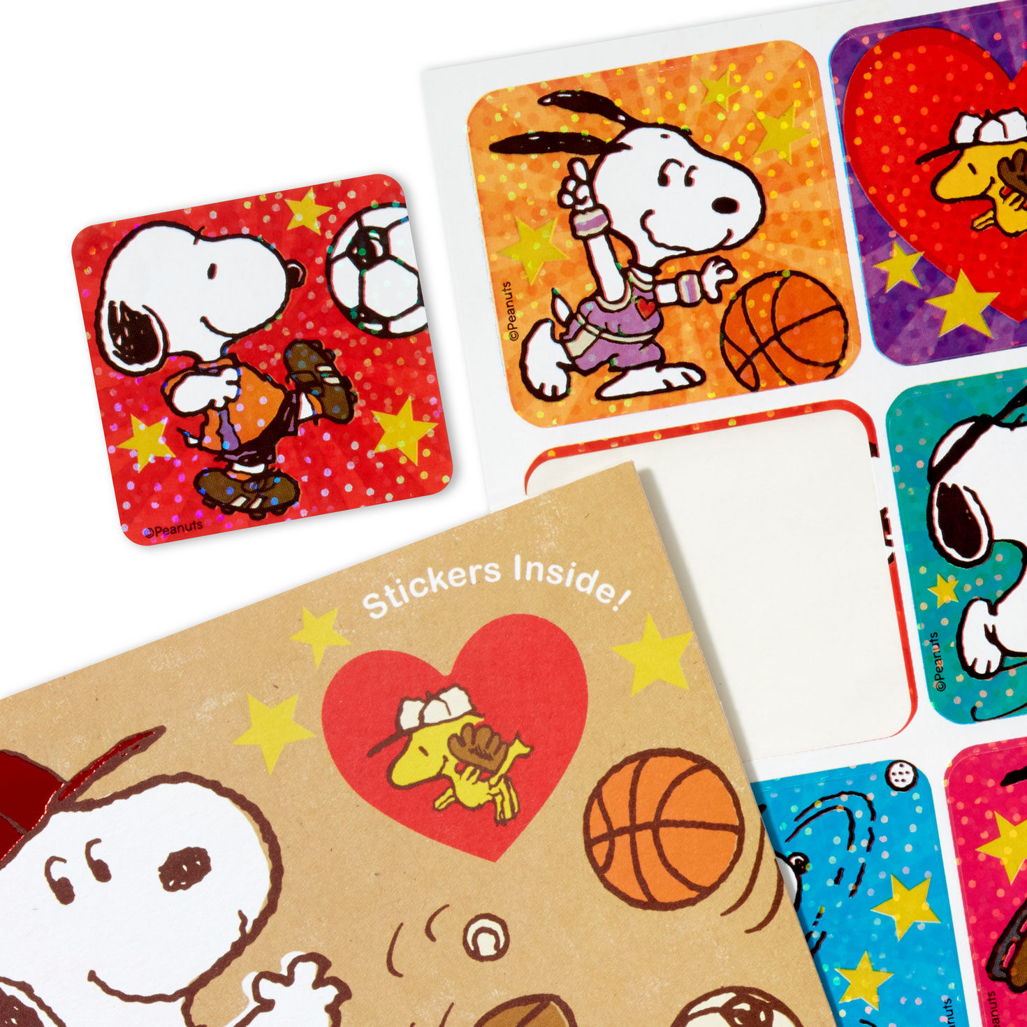 Snoopy and Woodstock Kids Valentine With Sports Stickers attachment detail image number 5