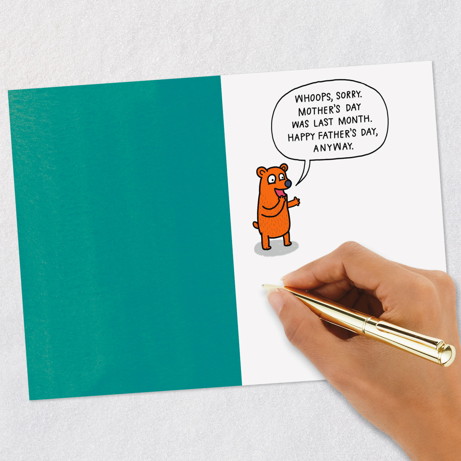 Cartoon Bear Funny Father's Day Card for Dad Signing card image number 6