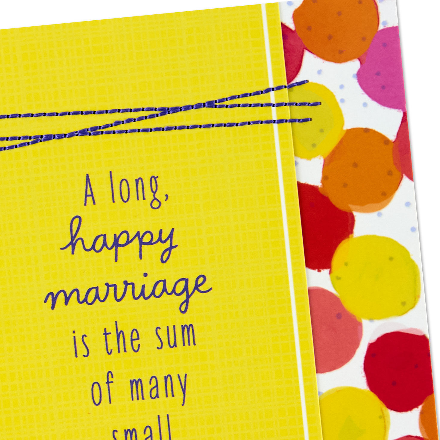 Pink, Yellow, Red and Orange Polka Dots Anniversary Card Card Front Detail image number 4