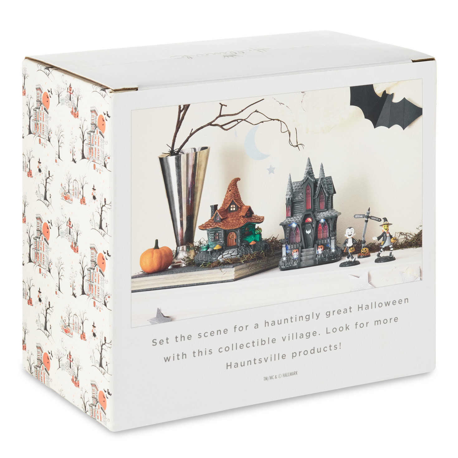 Halloween Village Vampire and Witch Decorations package back image number 6