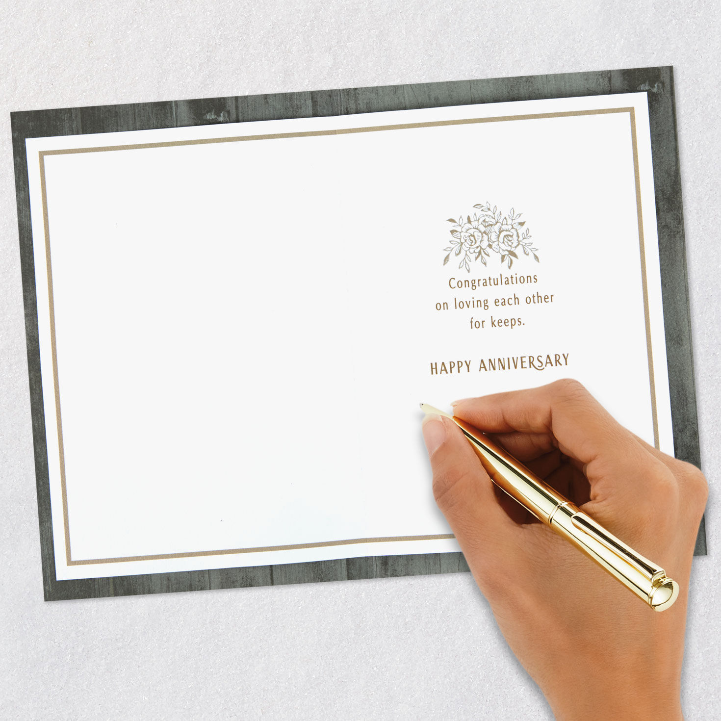 Rustic Wood and Twine Anniversary Card for Couple Signing card image number 6