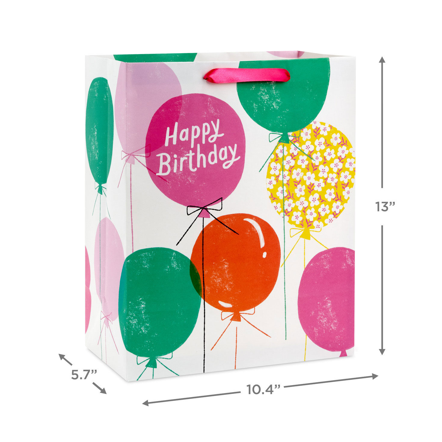Balloons Large Birthday Gift Bag measurement image number 3