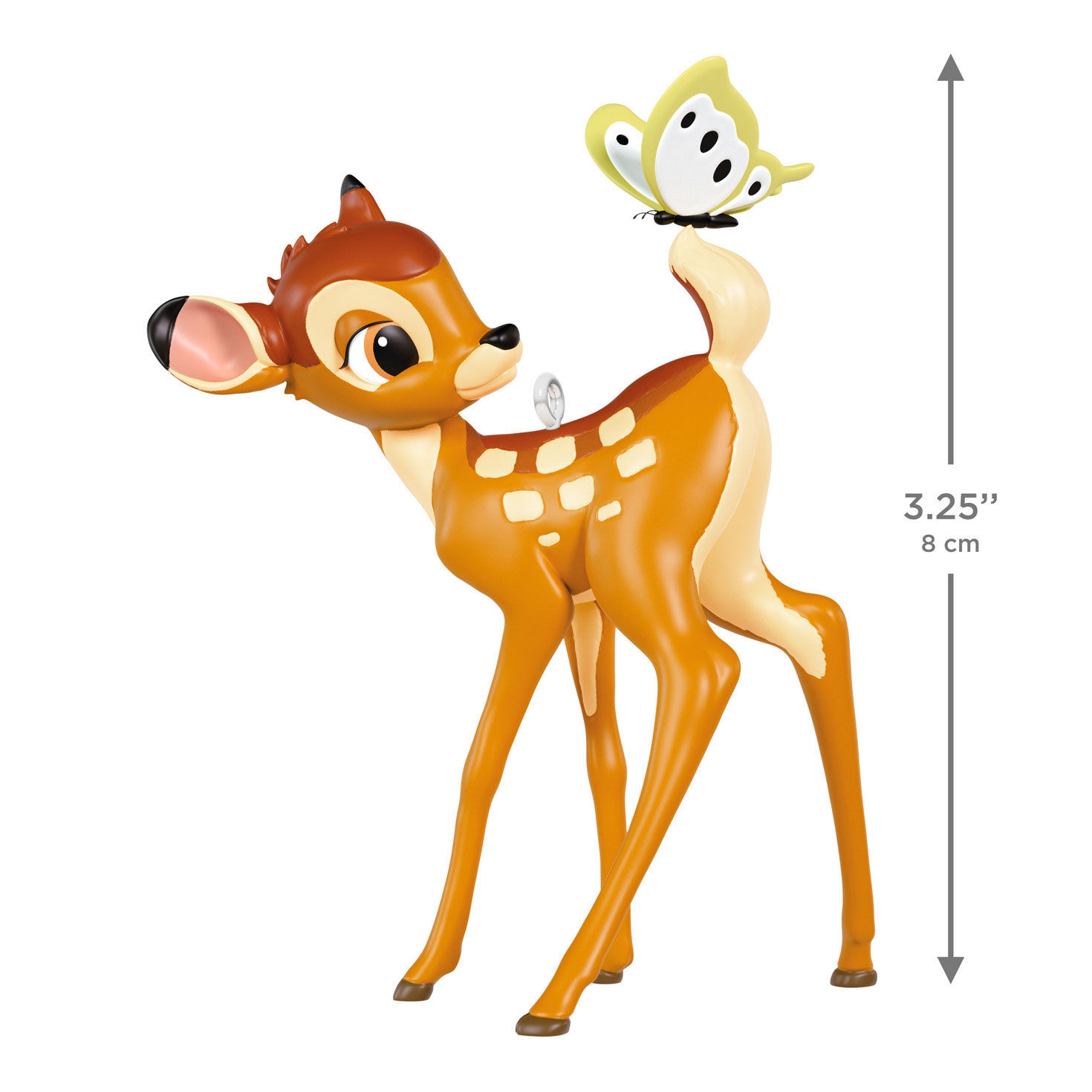 Bambi With Butterfly on Tail Keepsake Ornament measurement image number 3