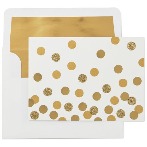 Gold Dots on Ivory Blank Note Cards, Box of 10, 
