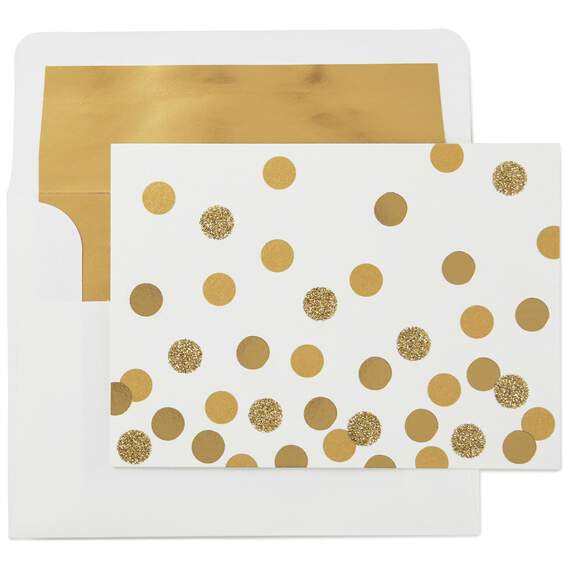 Gold Dots on Ivory Blank Note Cards, Box of 10, , large image number 1