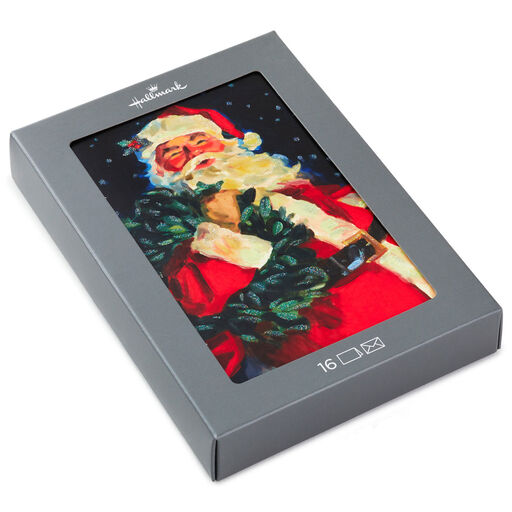 Jolly Santa Claus Boxed Christmas Cards, Pack of 16, 