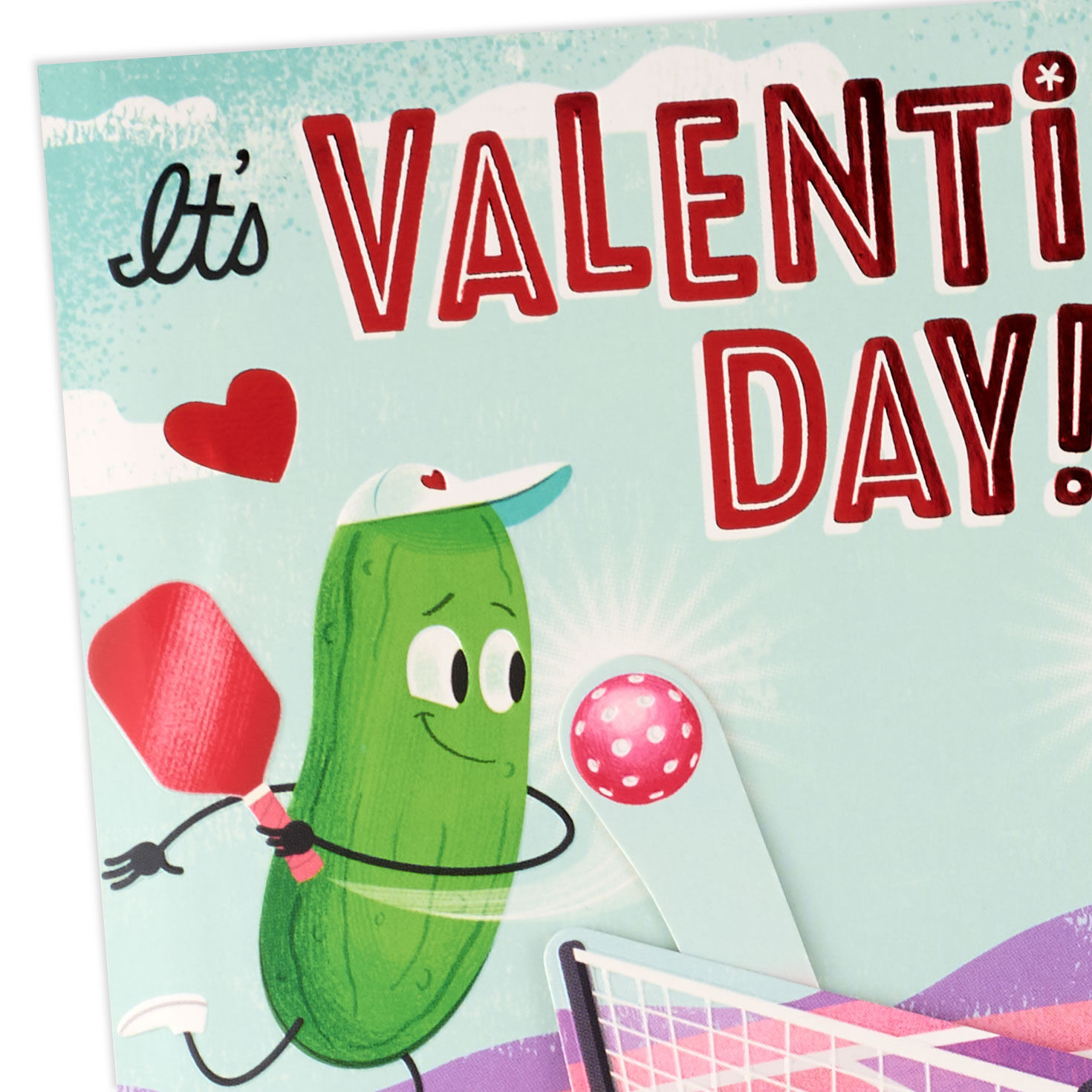 Pickleball Sound and Motion Valentine's Day Card Card Front Detail image number 4