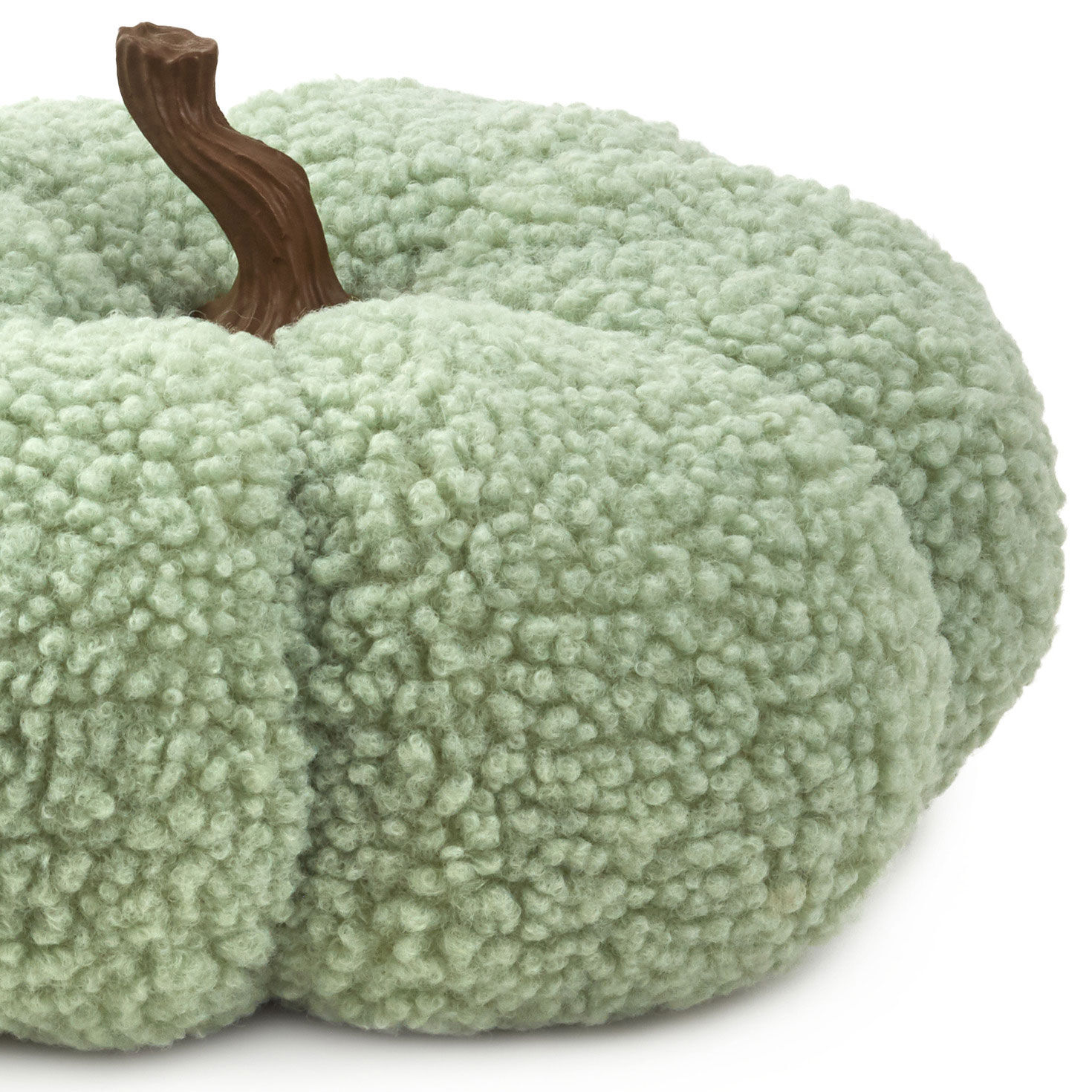Sage Green Plush Fabric Pumpkin Fall Decoration  image number 4