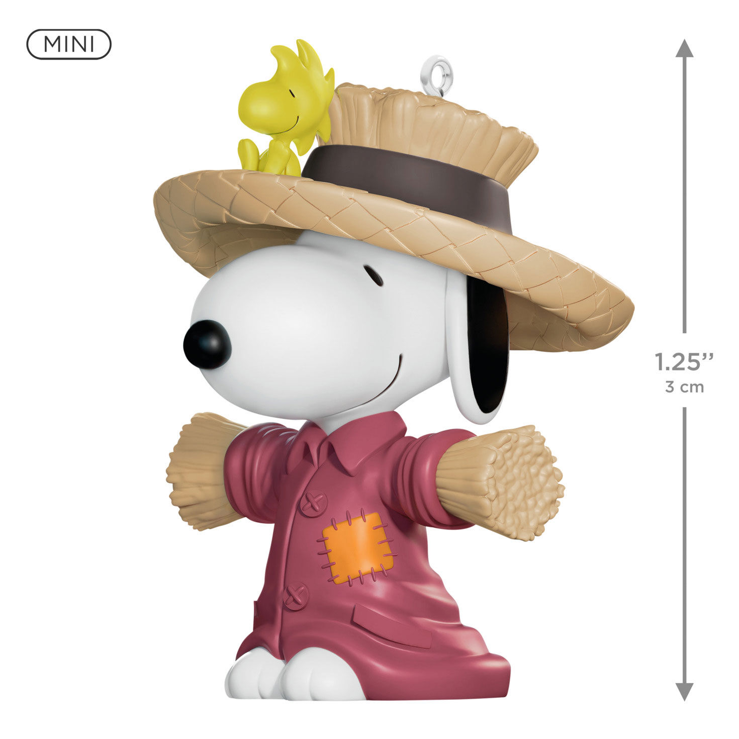 Snoopy as Scarecrow Keepsake Ornament measurement image number 2