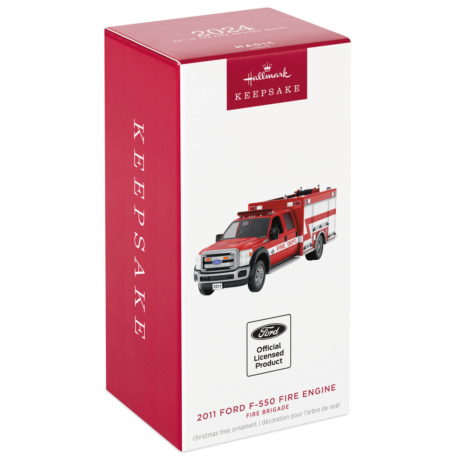 Fire Brigade 2011 Ford F-550 Fire Engine 2024 Ornament With Light 