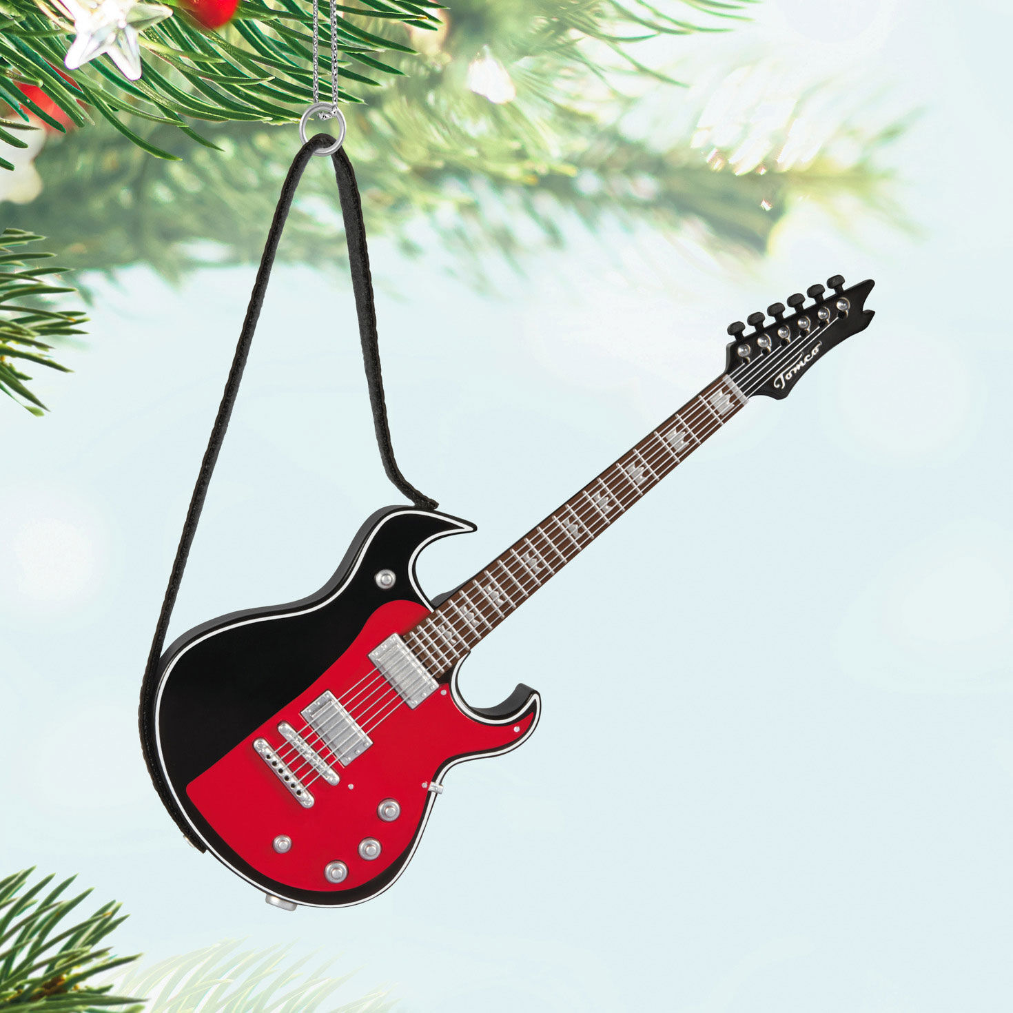 Guitar Keepsake Ornament hanging on tree image number 2