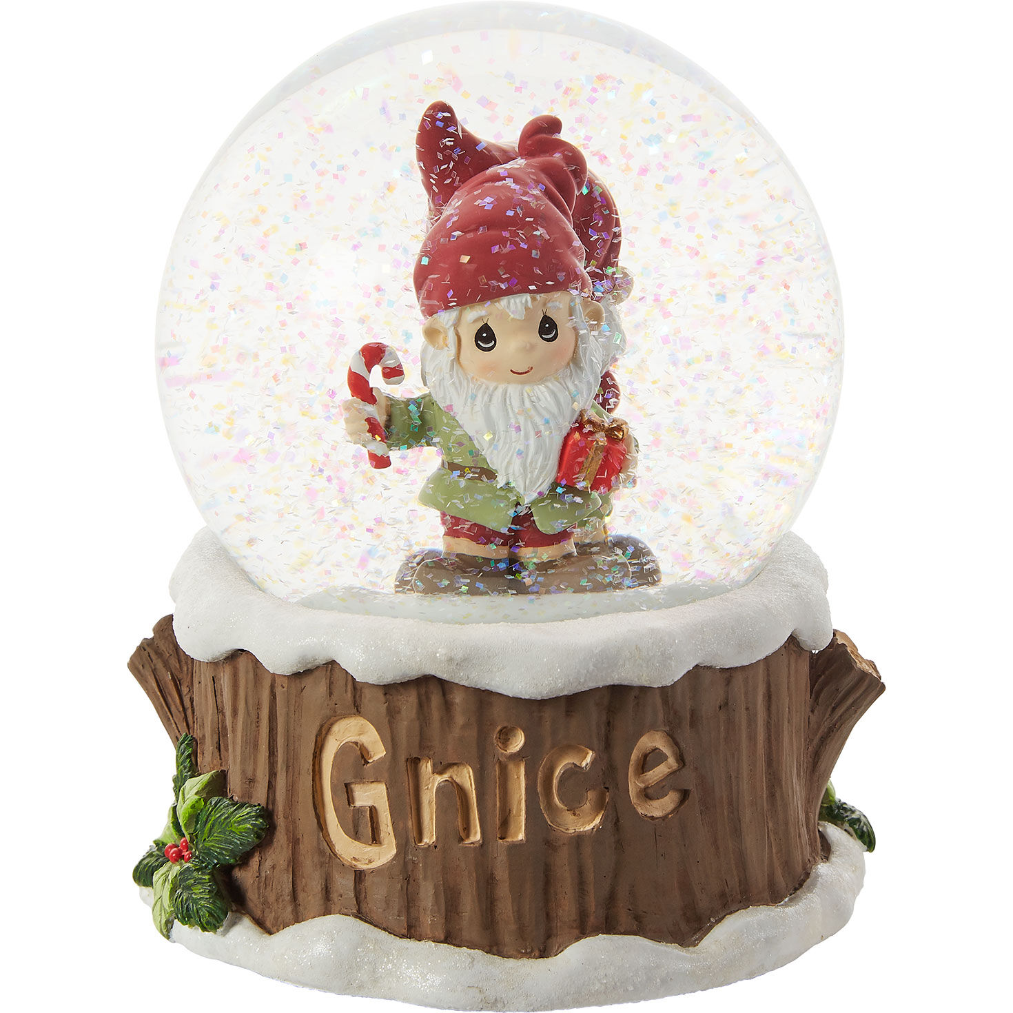 Precious Moments Gnaughty or Gnice Gnomes Musical Snow Globe, 5.5"