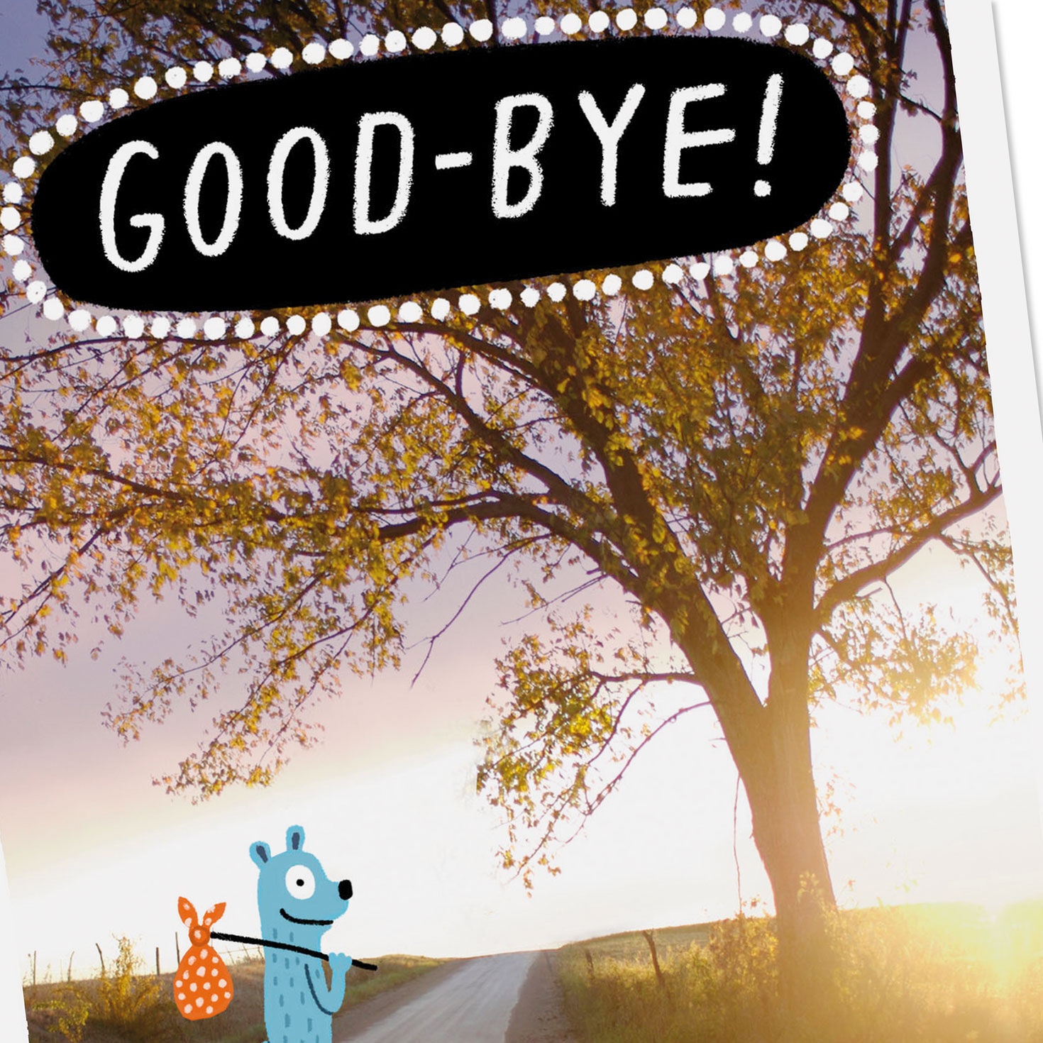 Cartoon Bear Walking Down Road Funny Goodbye Card Card Front Detail image number 4
