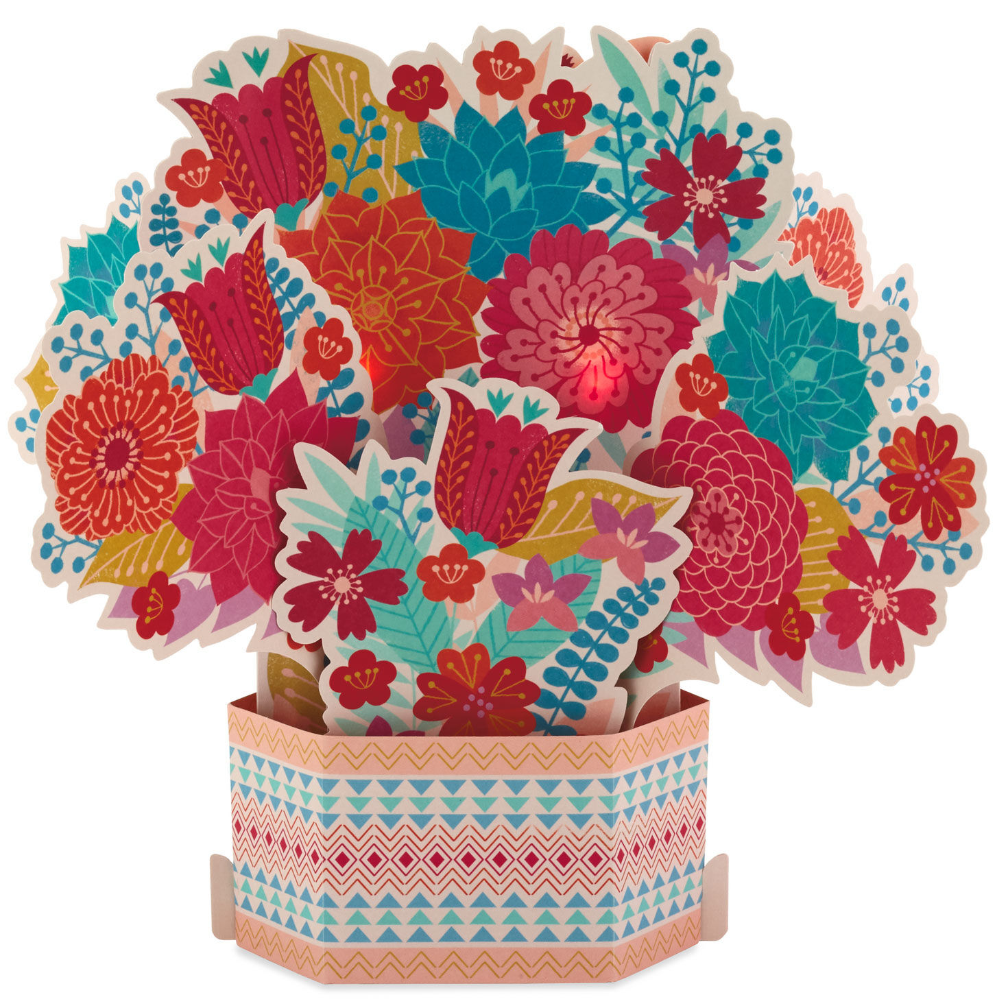 Flowers Musical 3D Pop-Up Mother's Day Card With Light card back image number 2