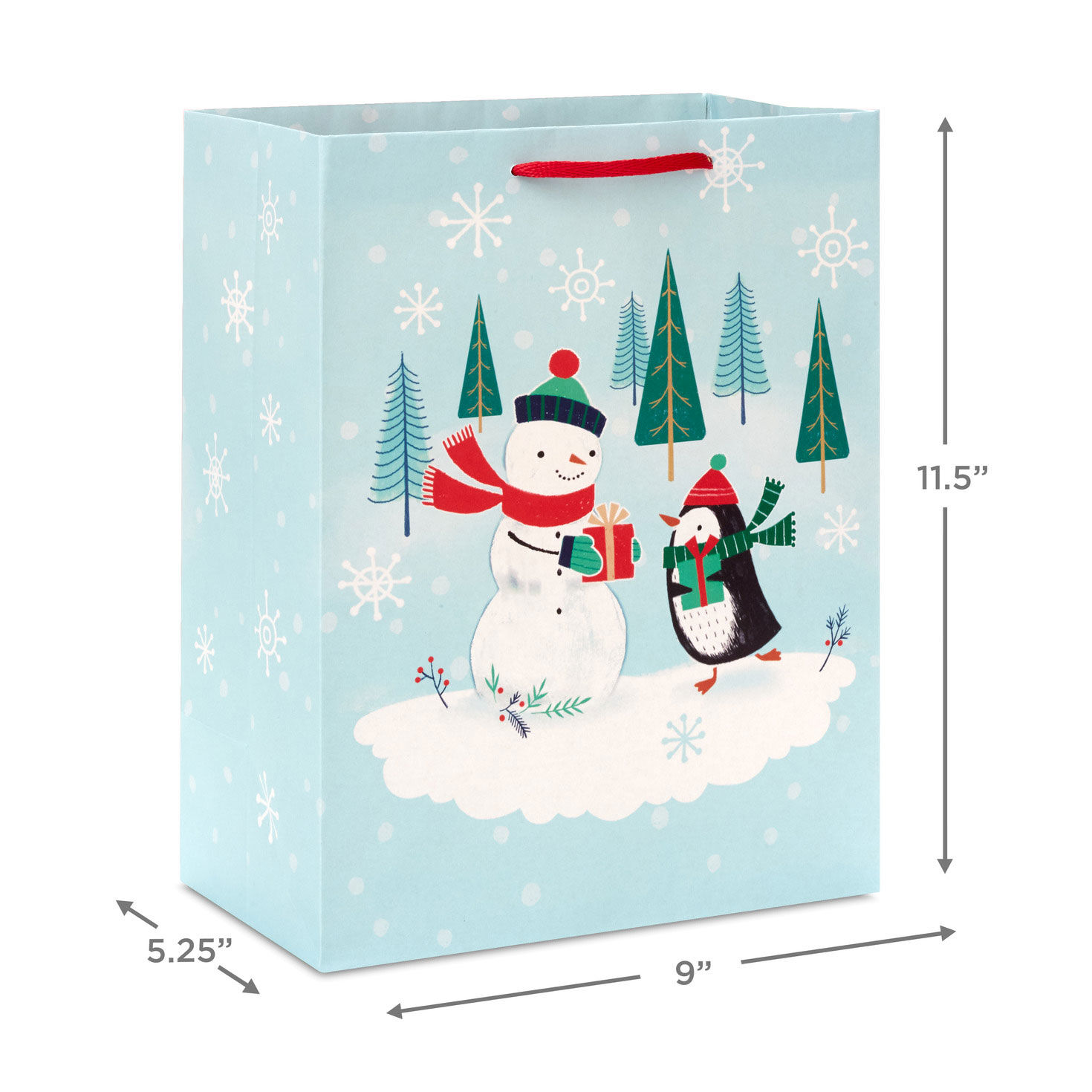 North Pole Pals 4-Pack Assortment Christmas Gift Bag Bundle measurement image number 3