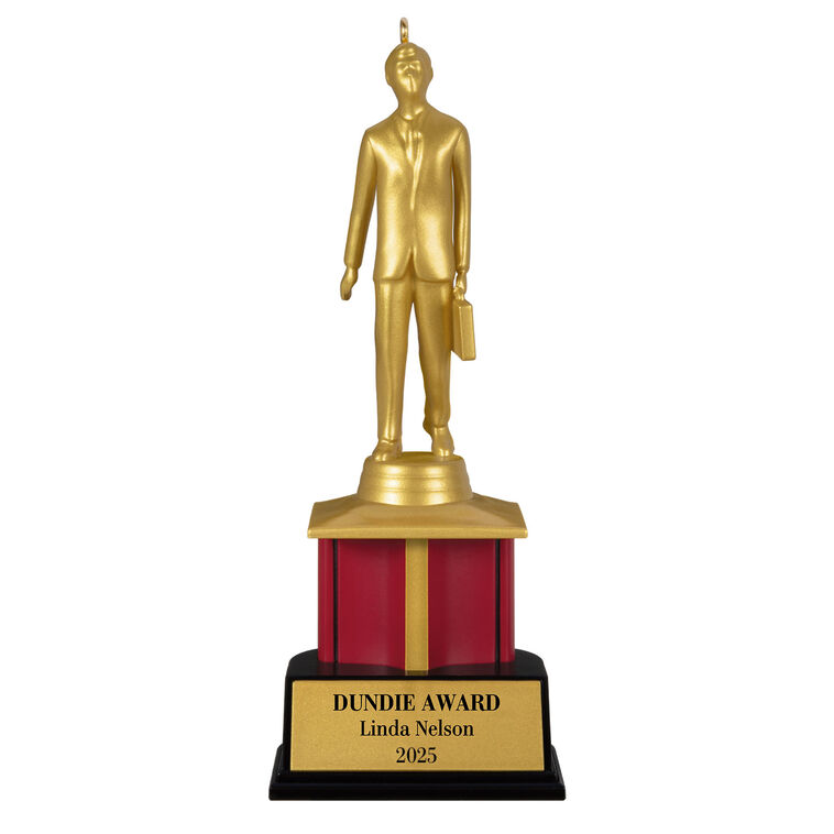 The Office Dundie Award Personalized Ornament, Custom Text