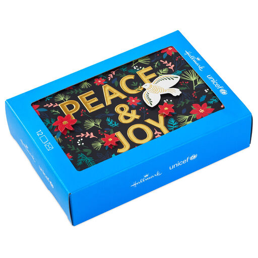 UNICEF Peace and Joy Dove Boxed Christmas Cards, Pack of 12, 