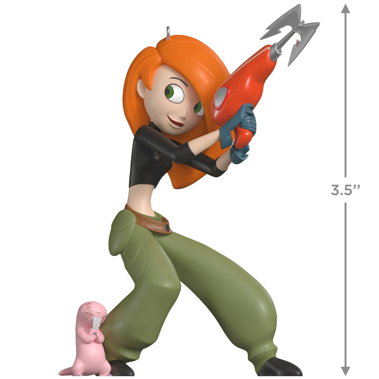 Disney Kim Possible and Rufus Keepsake Ornament measurement image number 3