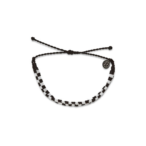 Pura Vida Black Woven Seed Bead Checkerboard Bracelet, 