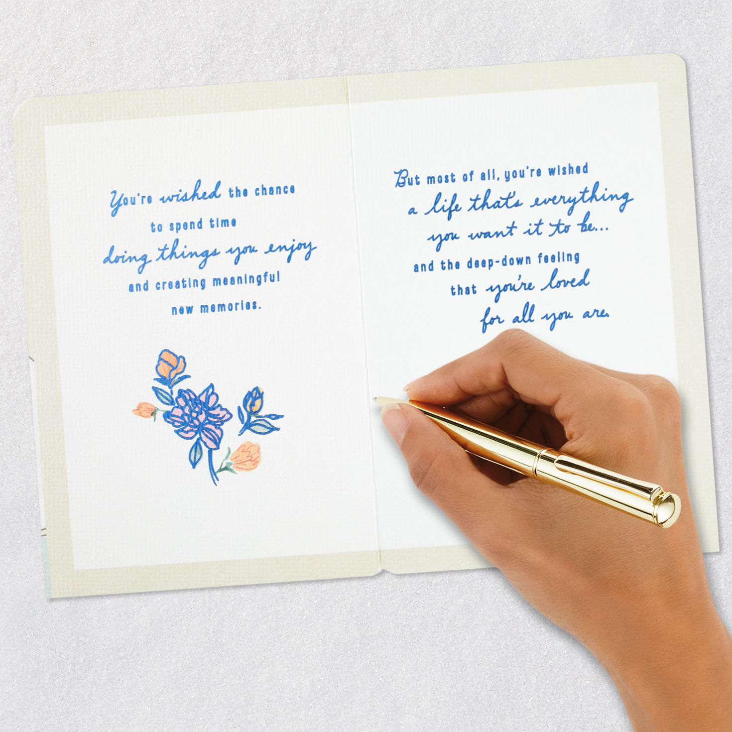 Woman and Flower Tattoo Birthday Card for Daughter signing card image number 7