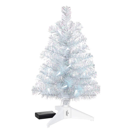 Miniature Silver and White Pre-Lit Christmas Tree, 18.75", , large image number 5