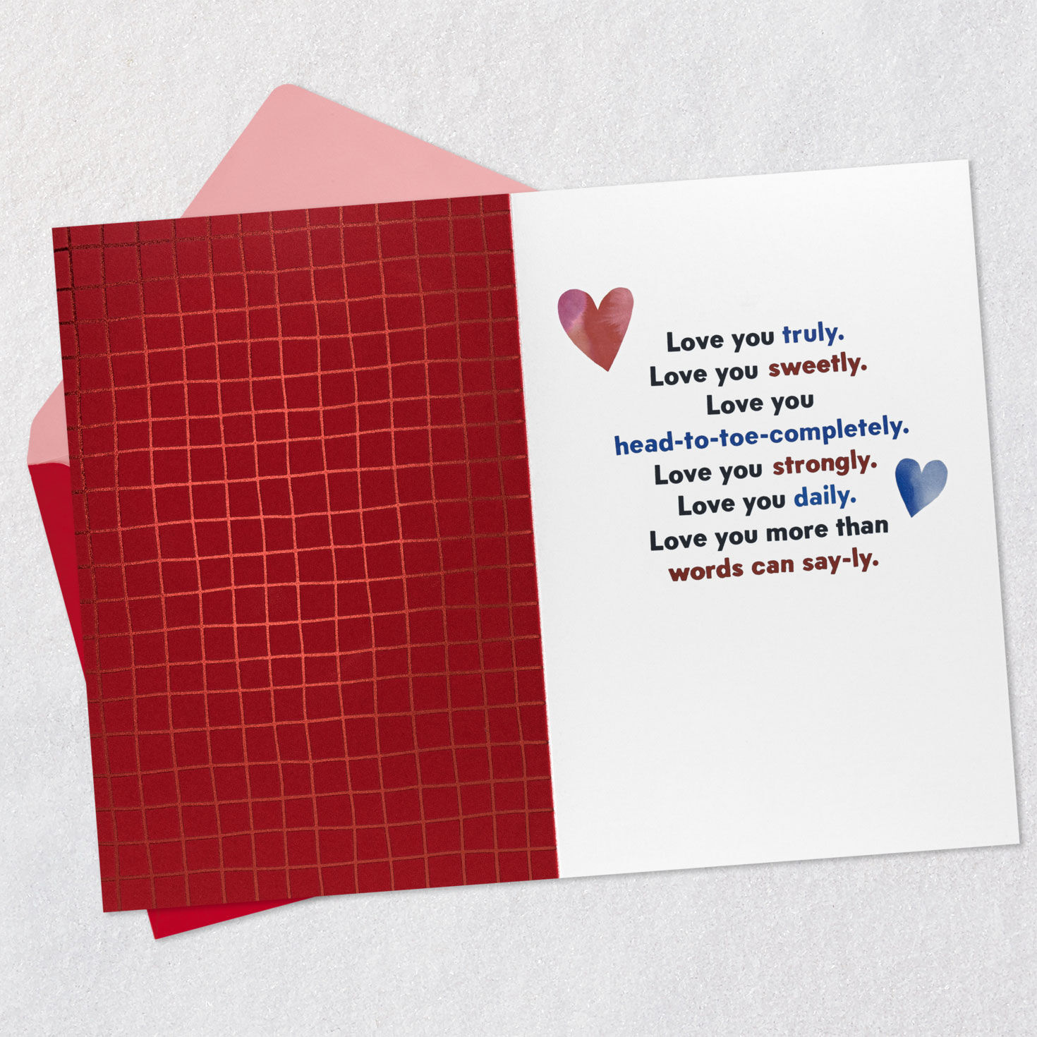 U R Loved Confetti Shaker Heart Love Card Open card with envelope image number 3