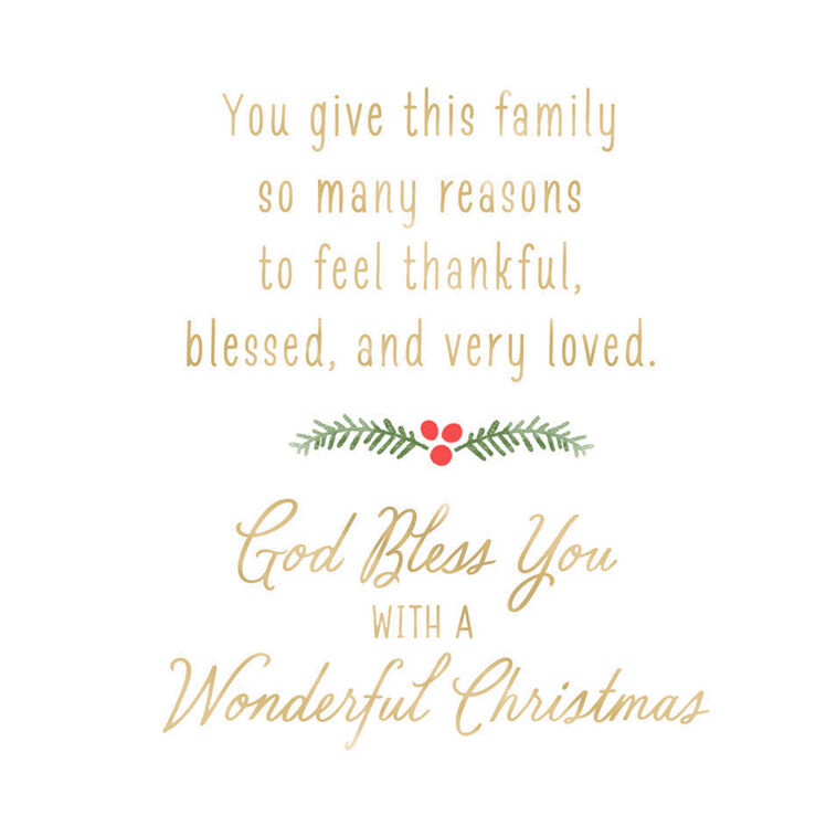 Botanicals on Green Christmas Card for Grandma Sentiment image number 2