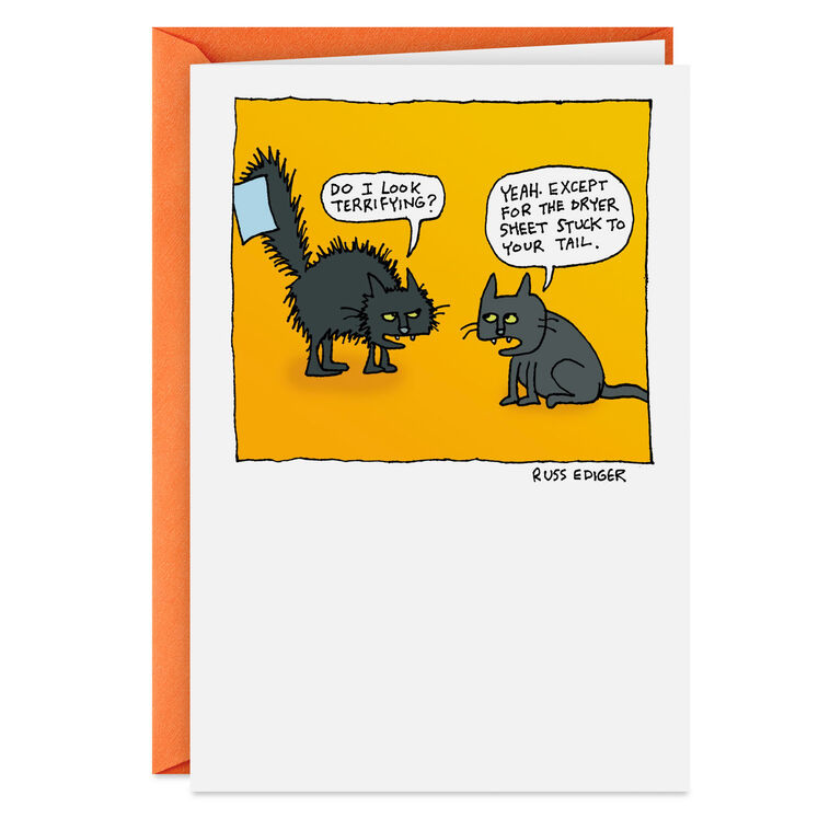 Terrifying Cat Funny Halloween Card