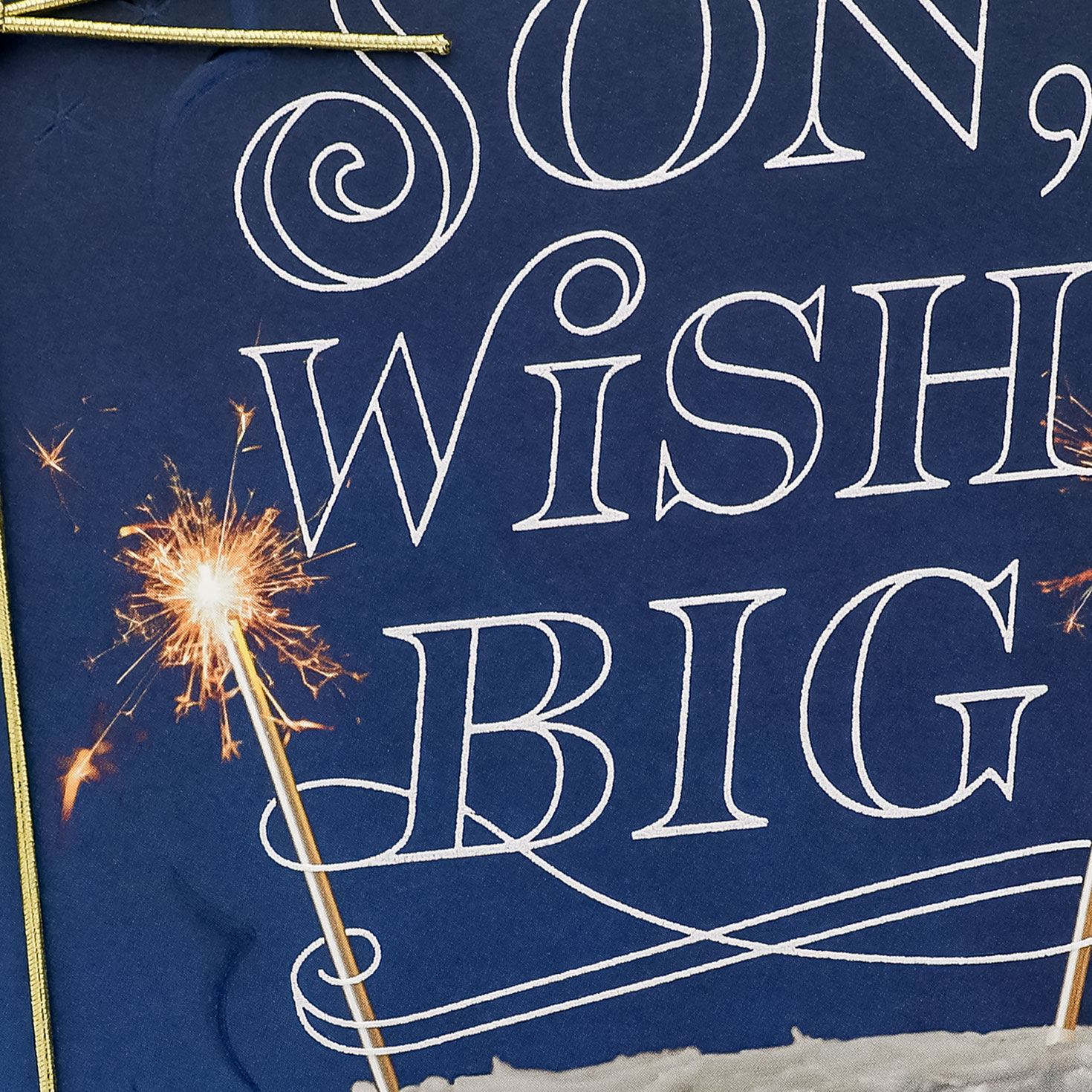 Cake With Sparkler Candles Birthday Card for Son Card Front Detail image number 4