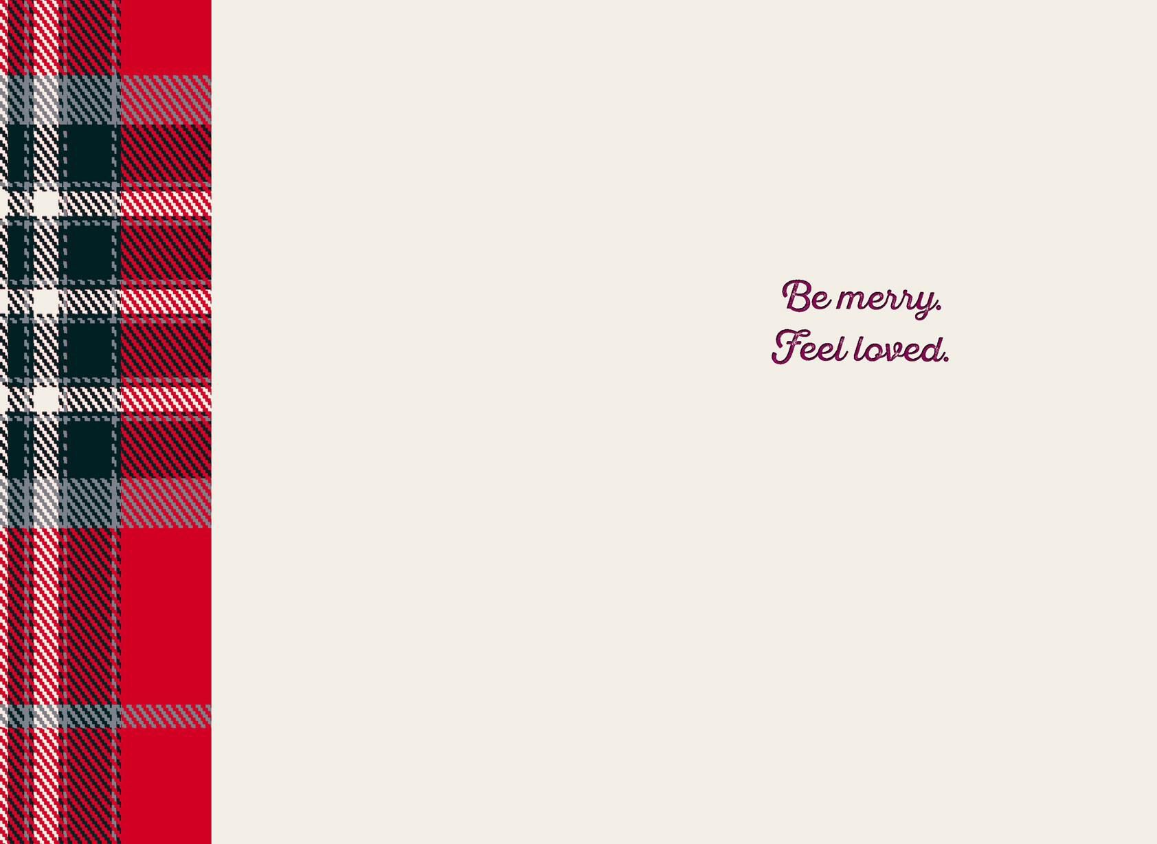 Life is Good® Love Ornament on Plaid Christmas Card
