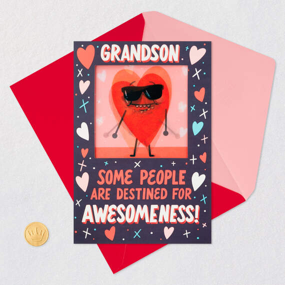 Destined for Awesomeness Lenticular Valentine's Day Card for Grandson, , large image number 6
