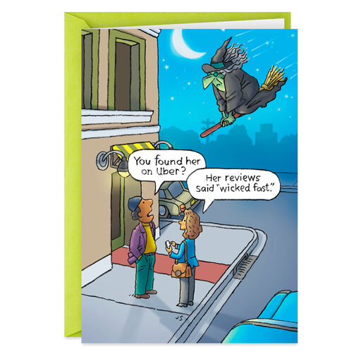 Wicked Fast Witch Funny Halloween Card, 