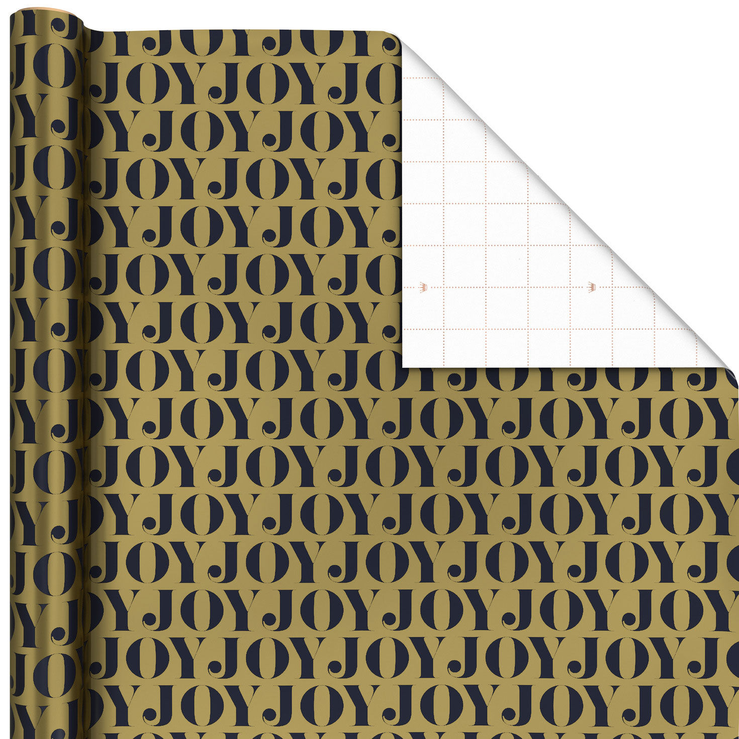 Joy on Gold Metallic Holiday Wrapping Paper Roll, 22.5 sq. ft.