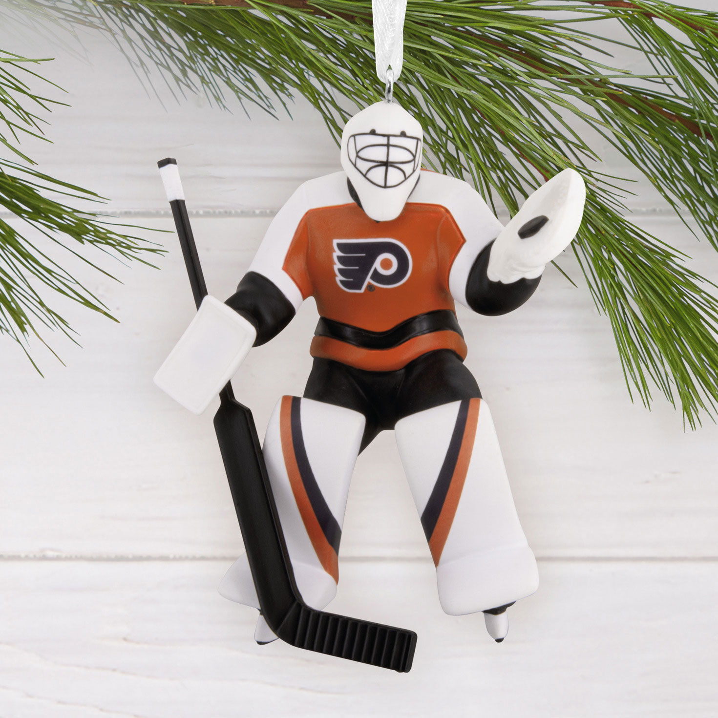 NHL Philadelphia Flyers Goalie Christmas Ornament hanging on tree image number 2