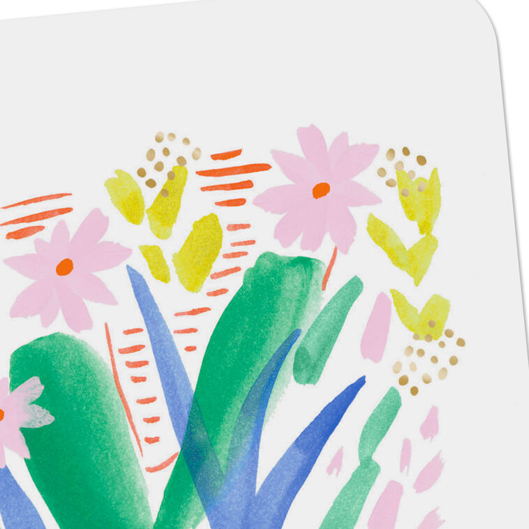 Abstract Watercolor Flowers Blank Card Card Front Detail image number 3